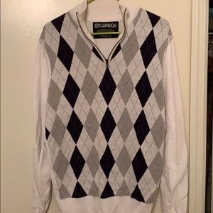 Men’s Quarter Zip argyle sweater